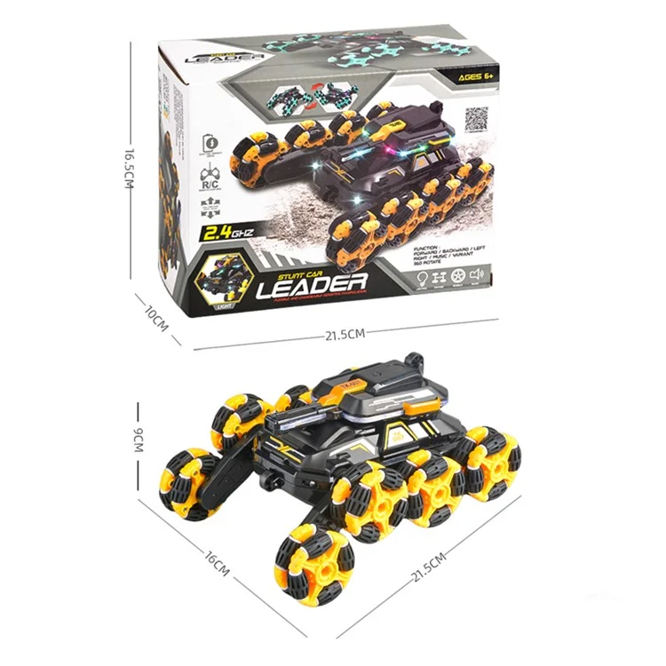YL-86 2.4G Macchina radiocomandata per acrobazie per bambini di età superiore a 6 anni, con due modalità di controllo, auto da drift fuoristrada con luci a LED - Verde 