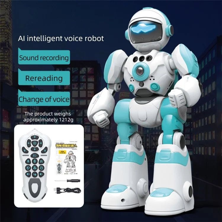 BG1538 RC Dancing Robot AI Smart Voice Robot Model Toys Поддерживает Удаленное Программирование, Датчик Жеста - Зеленый