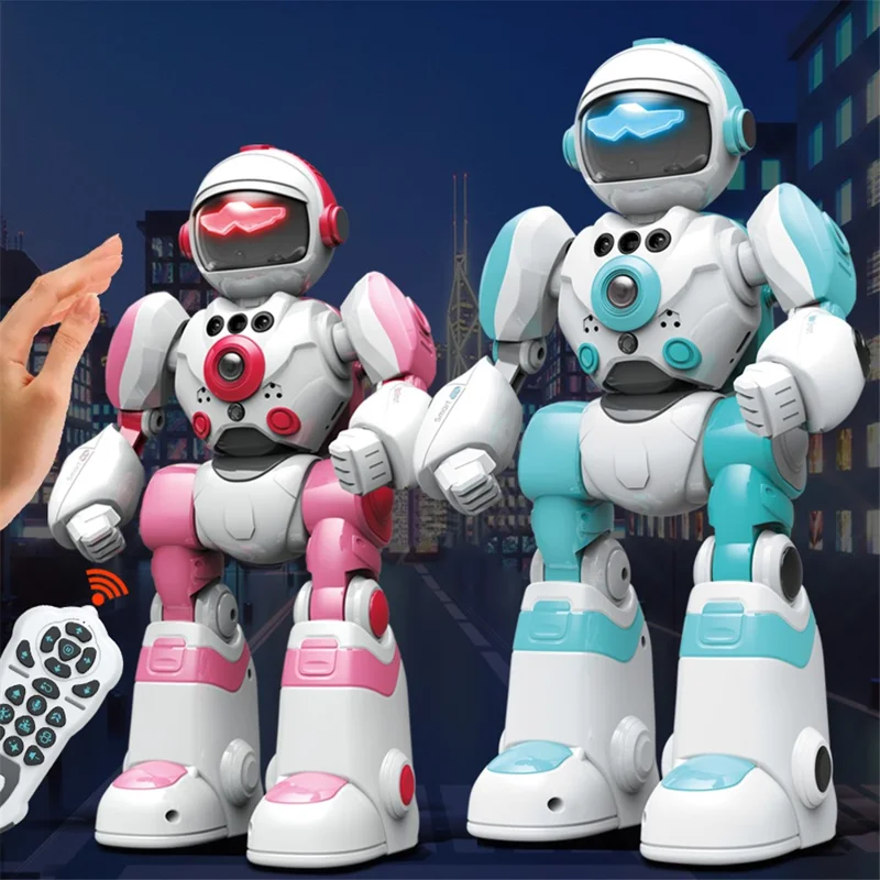 BG1538 RC Dancing Robot AI Smart Voice Robot Model Toys Support Remote Programming, Gesture Sensor - Pink
