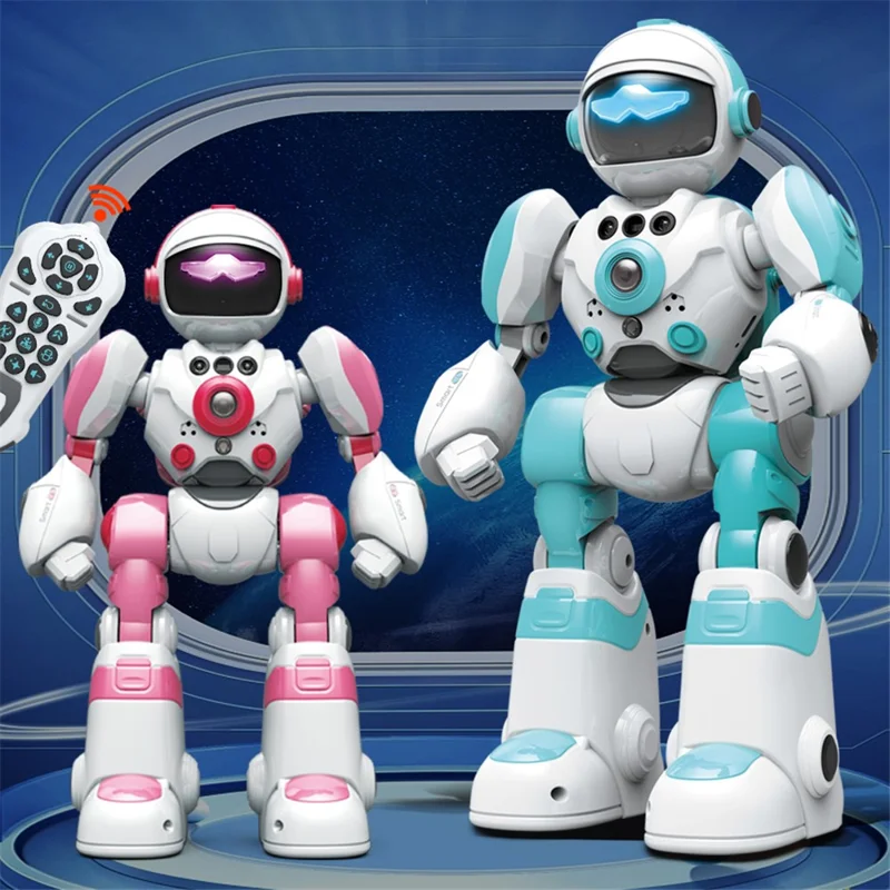 BG1538 RC Dancing Robot AI Smart Voice Robot Model Toys Support Remote Programming, Gesture Sensor - Pink