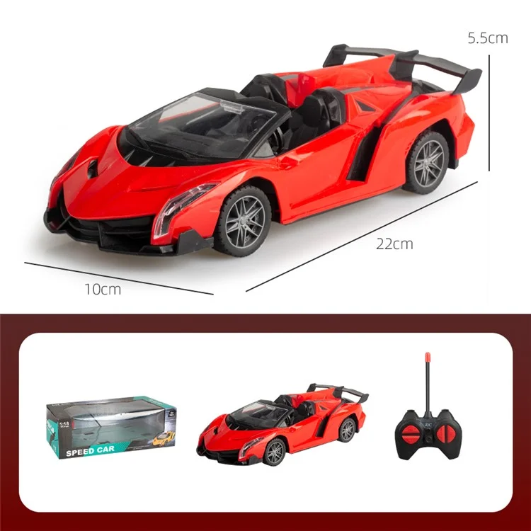 LX6078A 1:18 4CH RC Car Simulation Racing Car Model Toy Wireless Drift Electric Vehicle Toys for Children - Red