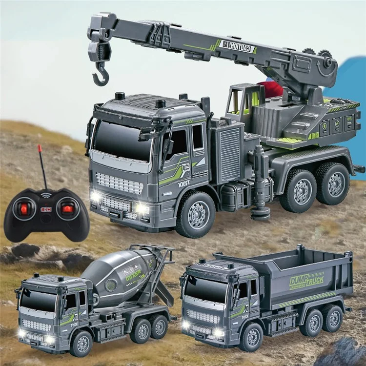 JC-051 Children 1:32 4CH RC Crane  Engineering Toy Multi-Joint Adjustable Wireless Electric Construction Vehicles Toy