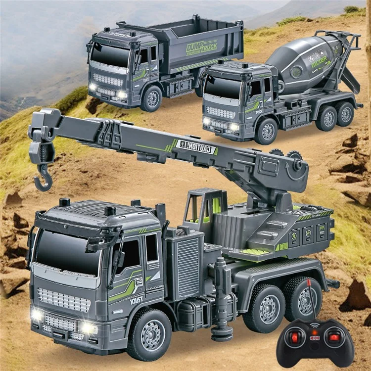 JC-051 Children 1:32 4CH RC Crane  Engineering Toy Multi-Joint Adjustable Wireless Electric Construction Vehicles Toy