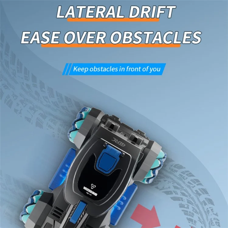 4DRC Y1 Control remoto + Reloj de control de gestos Coche de batalla de tanque RC, con 2 baterías - Azul