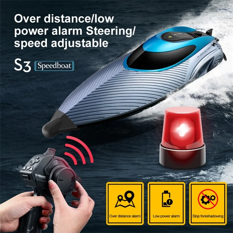 4DRC S3 RC Speedboat 2,4 Ghz Fernbedienungs -kontrollboot Kinder Wasserspielzeug, 2 Batterien - Grün