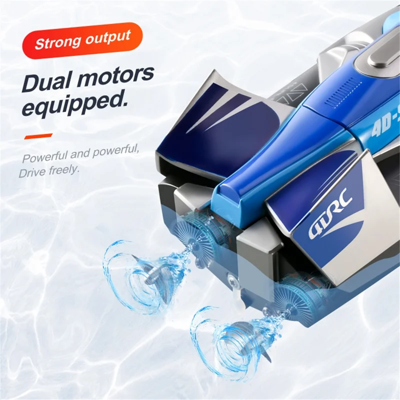 4DRC 4D-S1 High-Speed 2.4G RC Boat Water Speedboat, Dual Batteries - Green
