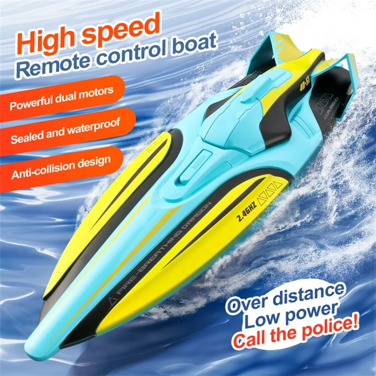 4DRC 4D-S1 2.4G Water Speedboat Toy High-Speed RC Boat, Single Battery - Green