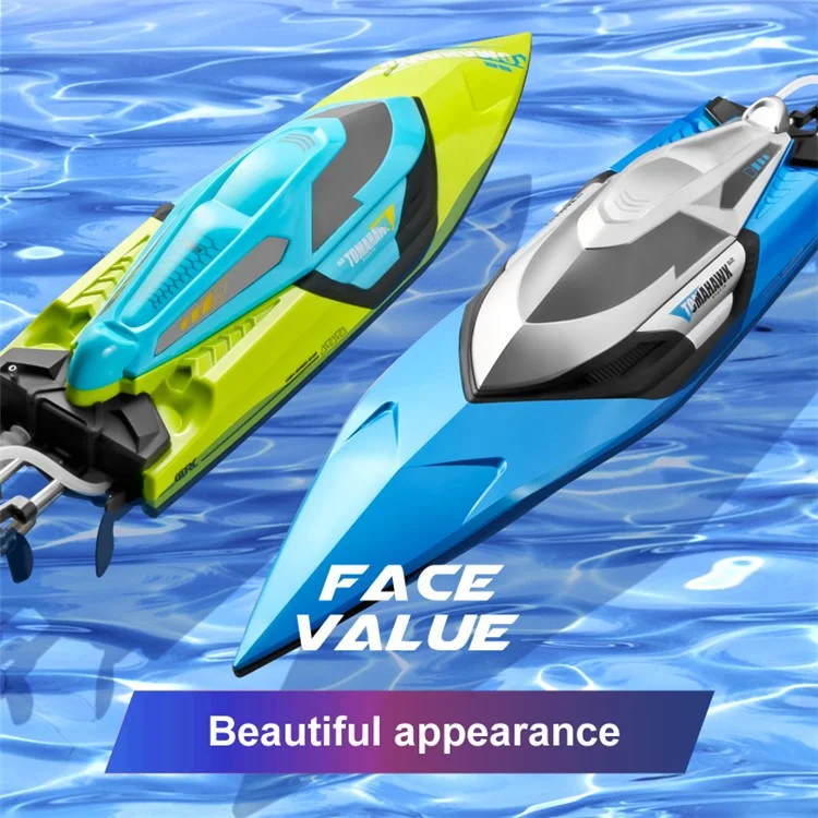 4DRC S2 70Km / h High-Speed RC Boat LED Light Effect Speedboat Toy, Single Battery - Blue