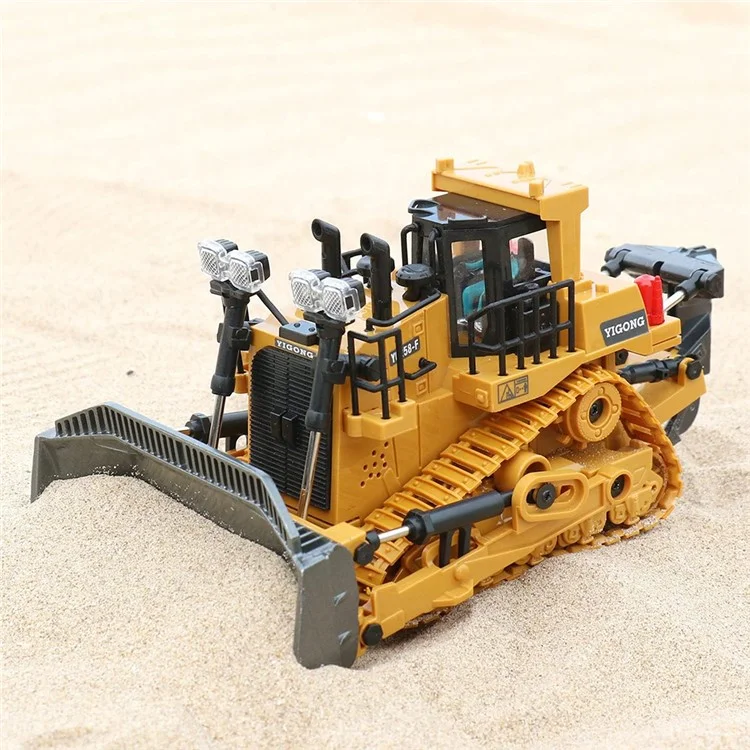 Juguete de Vehículo de Control Remoto Bulldozer de 9 Canales para Niños con Efecto de Sonido y Luz
