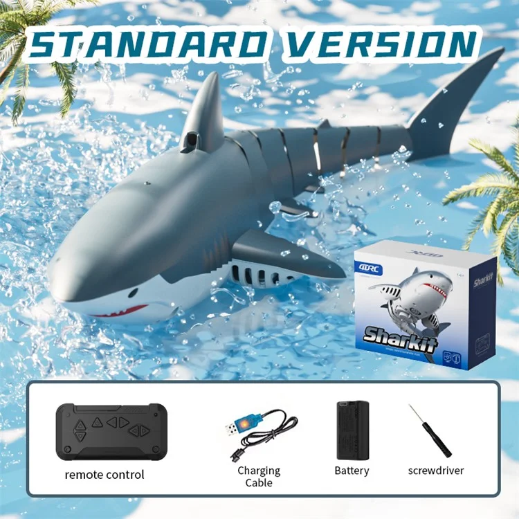 4DRC S6 Control remoto Bionic Shark Electric Spray Water RC Toy con 1 batería (sin lente de cámara)