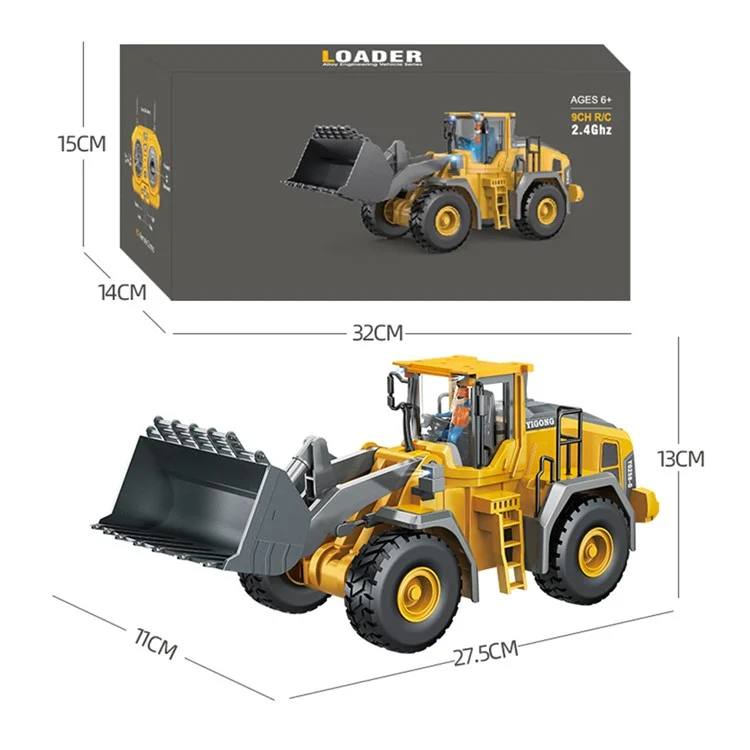 BC1057 Enfants 2.4G Bulldozer Jouets de véhicule de construction télécommandé en alliage pour enfants
