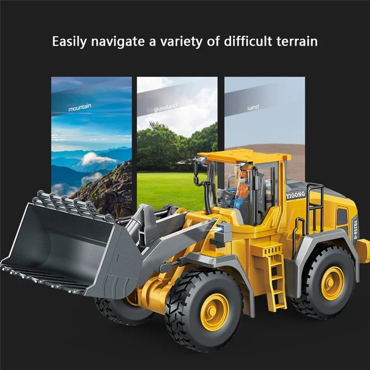 BC1057 Enfants 2.4G Bulldozer Jouets de véhicule de construction télécommandé en alliage pour enfants