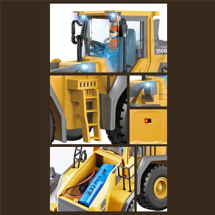 BC1057 Enfants 2.4G Bulldozer Jouets de véhicule de construction télécommandé en alliage pour enfants