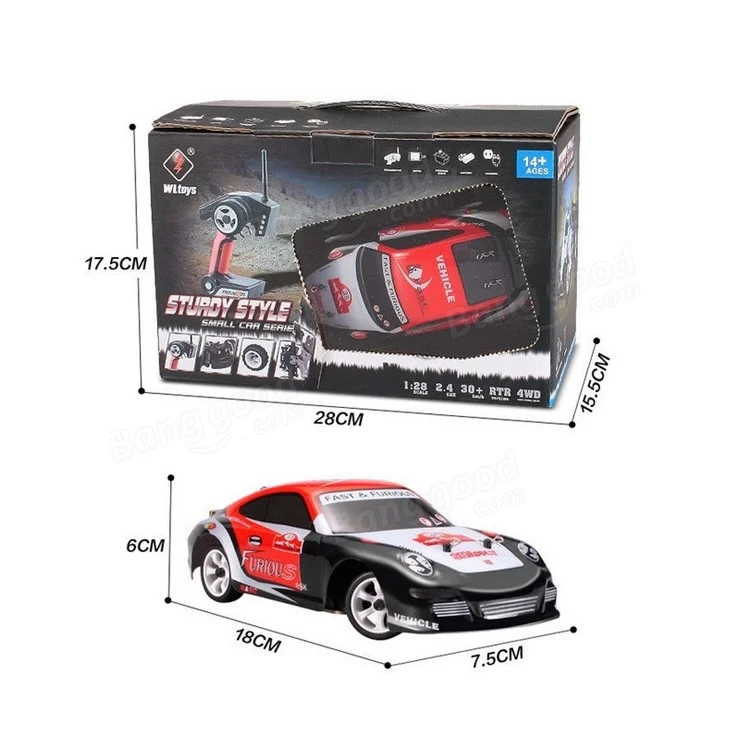 WLTOYS K969 1:28 2.4G 4WD Remote Control RC Racing Car 30KM/H - US Plug