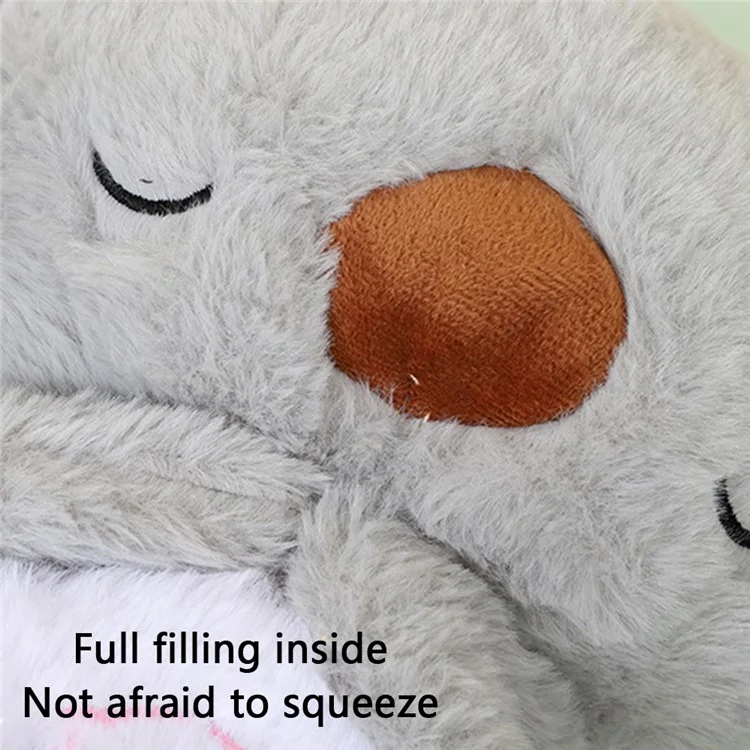 Bambola di peluche a forma di animale, compagno rassicurante per bambini, giocattolo morbido imbottito con musica e luce - Koala grigio
