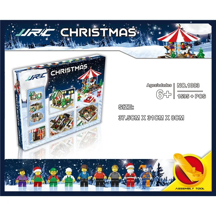 JJRC 1003 1595Pcs Christmas Carousel Building Block Toy Set Educational Brick Toy