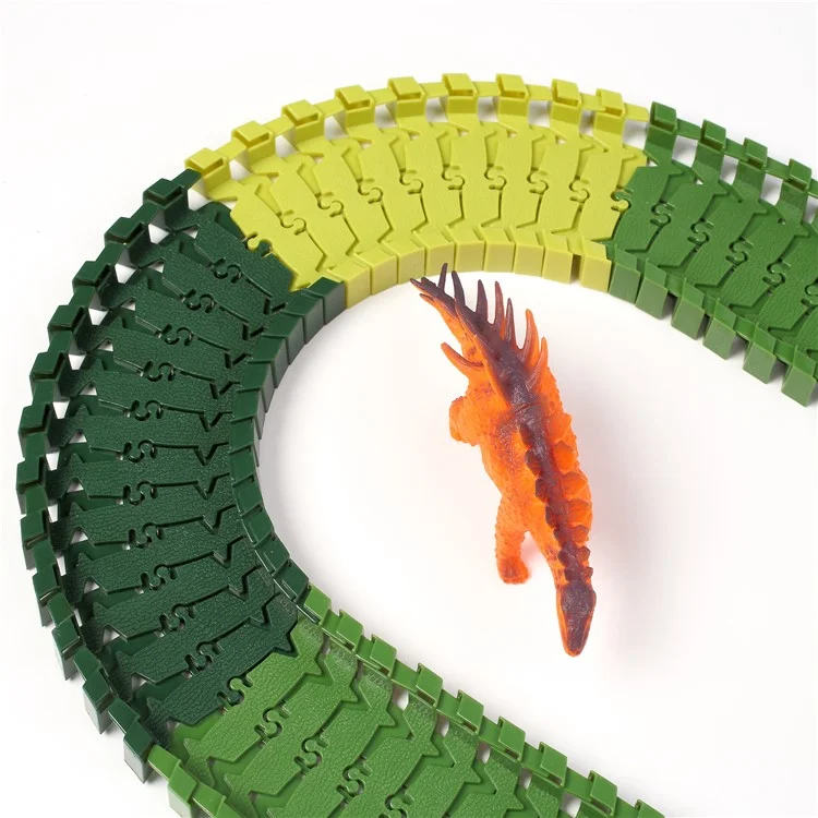 100Pcs DIY Flexible Racing Car Rail Tracks Dinosaur Models Kits Toys Gifts for Children