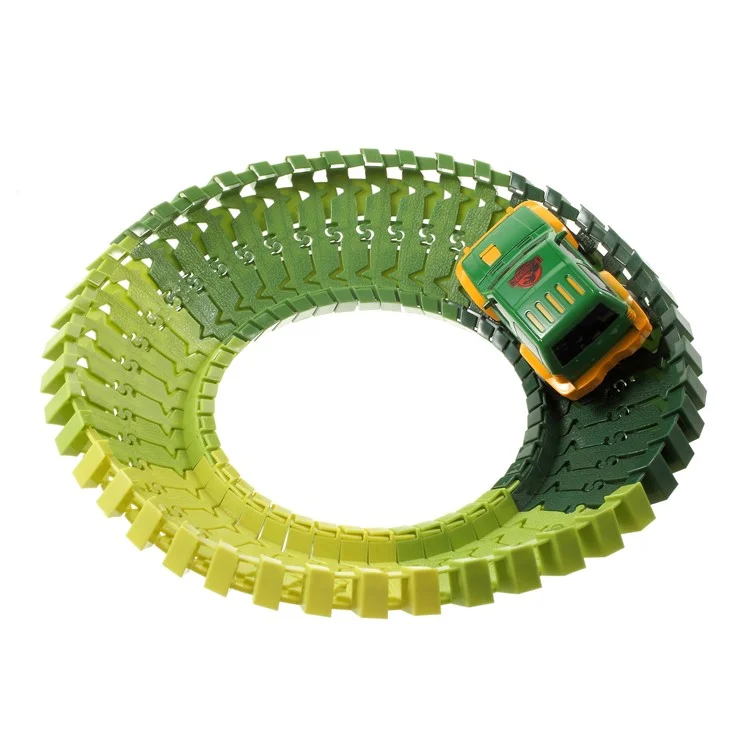 100Pcs DIY Flexible Racing Car Rail Tracks Dinosaur Models Kits Toys Gifts for Children