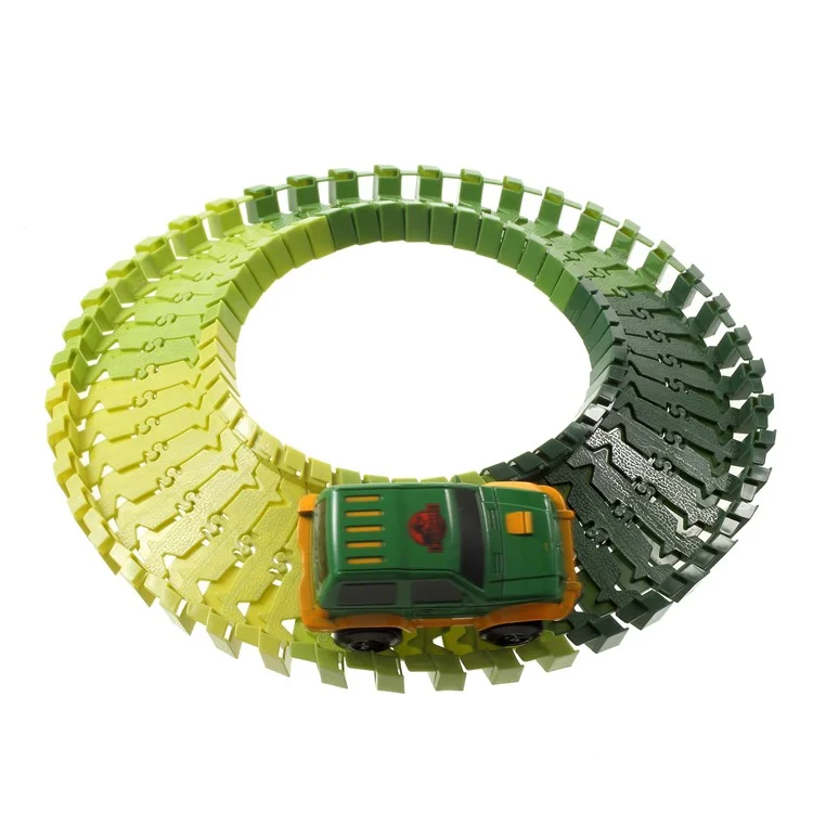 100Pcs DIY Flexible Racing Car Rail Tracks Dinosaur Models Kits Toys Gifts for Children