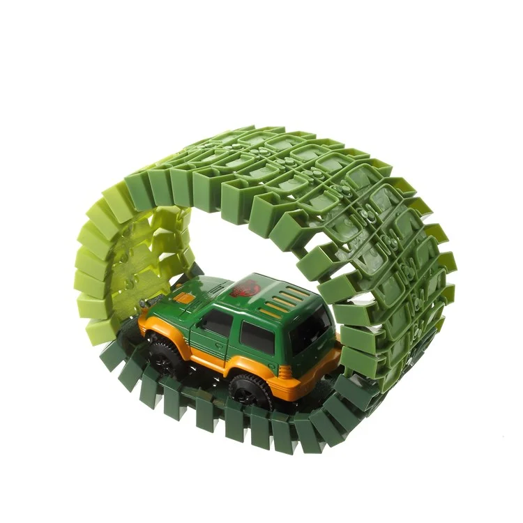 100Pcs DIY Flexible Racing Car Rail Tracks Dinosaur Models Kits Toys Gifts for Children