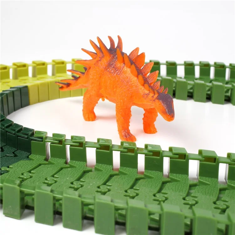 100Pcs DIY Flexible Racing Car Rail Tracks Dinosaur Models Kits Toys Gifts for Children