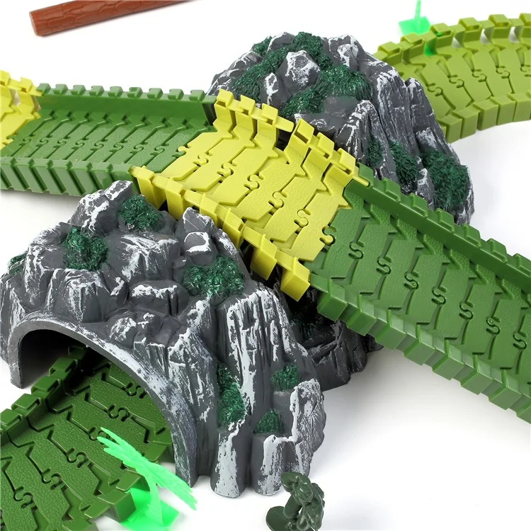 96Pcs DIY Flexible Race Car Tracks Toys Funny Military Model Tracks Set Christmas Gift for Children