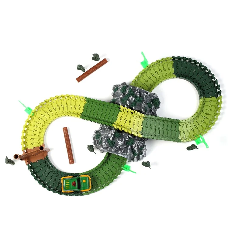 96Pcs DIY Flexible Race Car Tracks Toys Funny Military Model Tracks Set Christmas Gift for Children