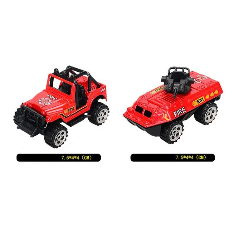 6Pcs/Set 1:64 Metal Alloy Die-cast Cars Emergency Fire Rescue Series Mini Car Toys for Children