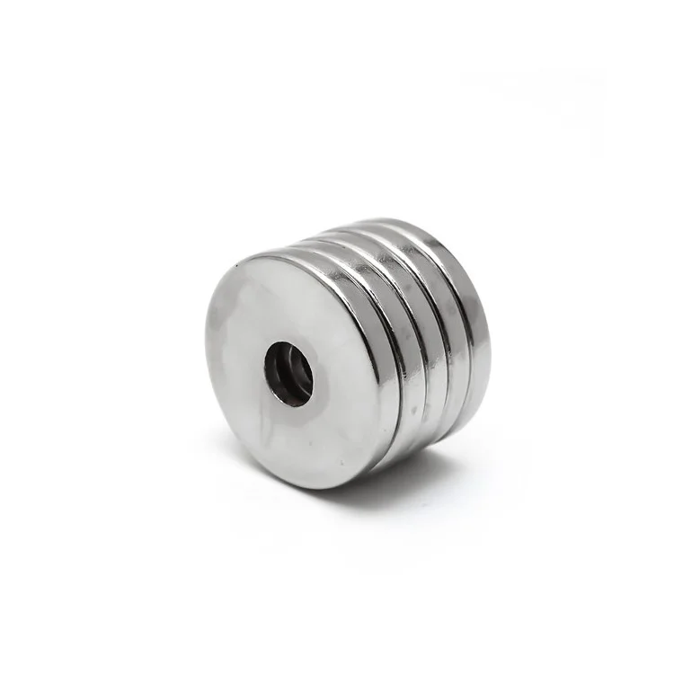 Conjunto de 5 Peças de Ímãs Circulares com Furos de NdFeB Fortes para Equipamentos e Brinquedos de DIY, Tamanho: 20 x 3mm