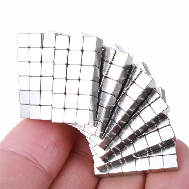 4mm 216pcs Magnetic Square 3D Puzzle Magic Cube Toy - Color Argento