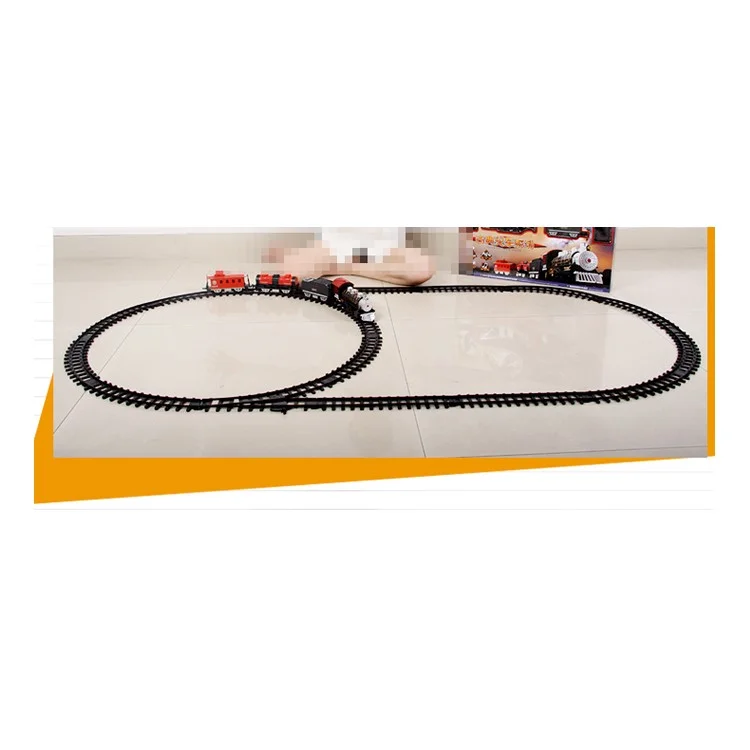 HUANQI 3500-3A Classic Battery Operated Toy Train Set with Real Smoke, Sounds and Lights