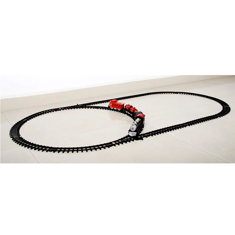 HUANQI 3500-3A Classic Battery Operated Toy Train Set with Real Smoke, Sounds and Lights