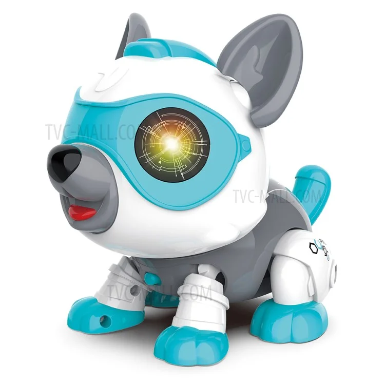 Brinquedo de Construção Multifuncional em Forma de Cachorro com Controle de Voz Inteligente - DIY013/Azul