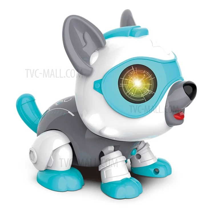 Brinquedo de Construção Multifuncional em Forma de Cachorro com Controle de Voz Inteligente - DIY013/Azul