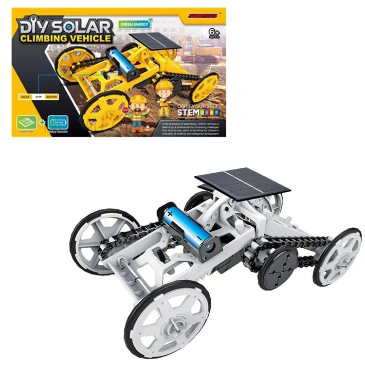 DIY008 Solar Power Climbing Vehicle STEM Educational Toy Building Block Model Vehicle for Kids - White