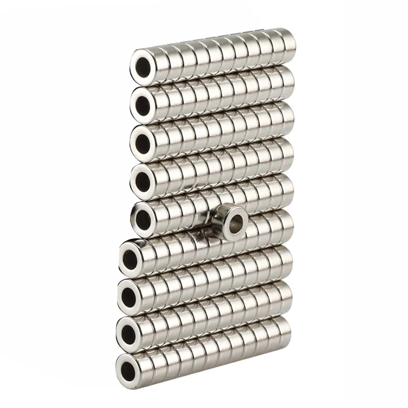 100Pcs/Set 6 x 3mm Round Shape Hole NdFeB Magnet for Industrial Equipment and DIY Projects