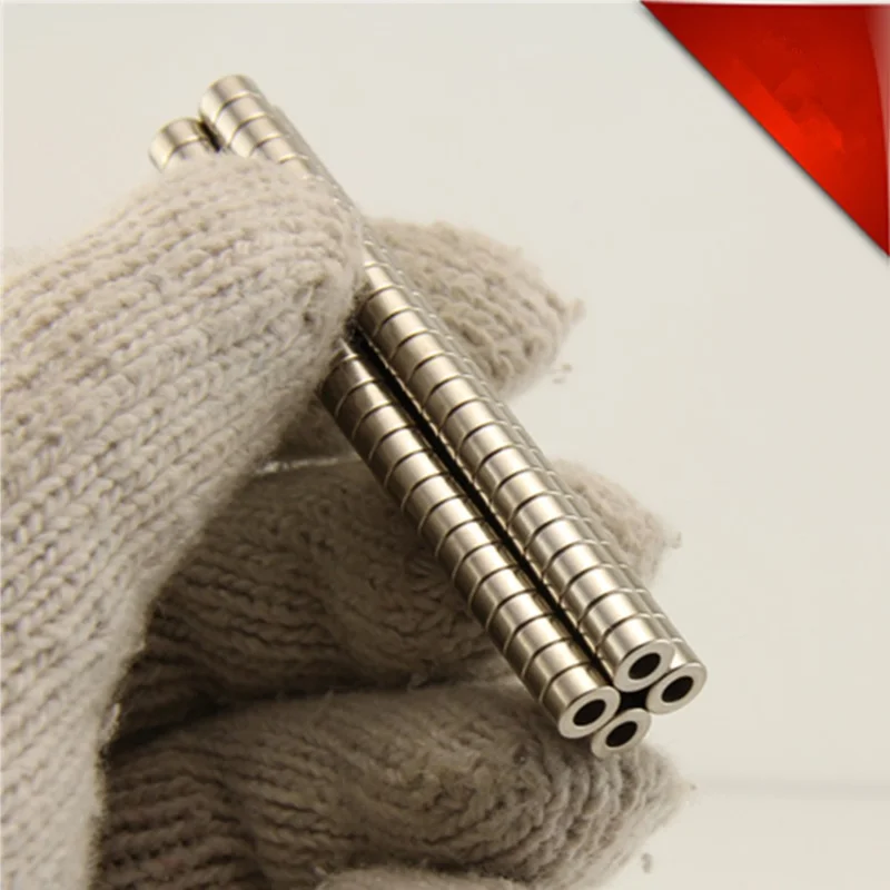 100Pcs/Set 6 x 3mm Round Shape Hole NdFeB Magnet for Industrial Equipment and DIY Projects