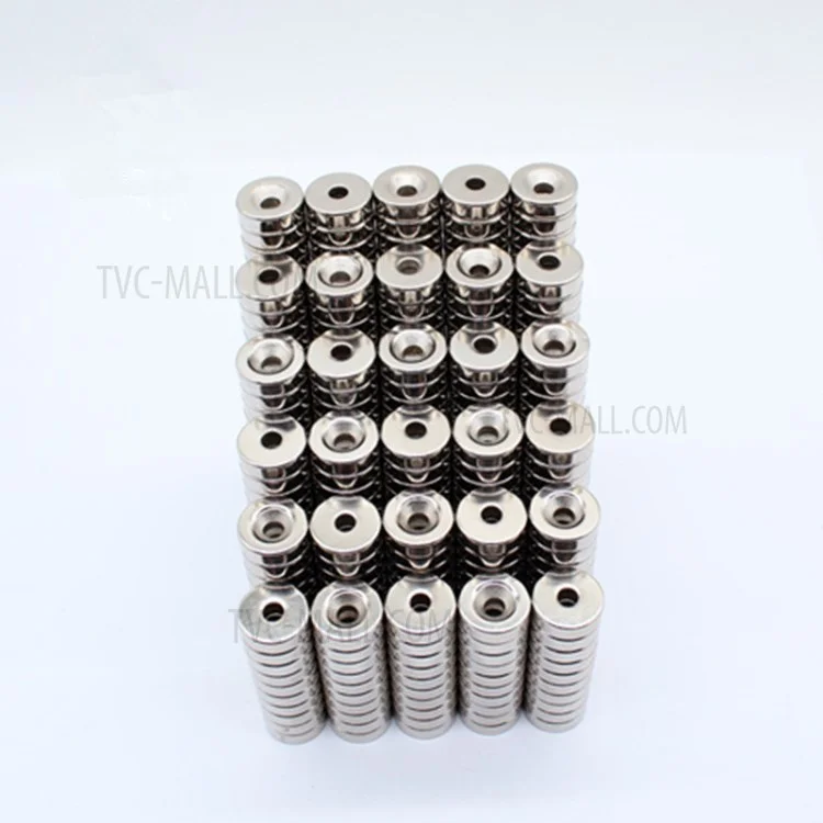 100Pcs/Set 12 x 5mm Powerful Round Shape Hole NdFeB Magnet