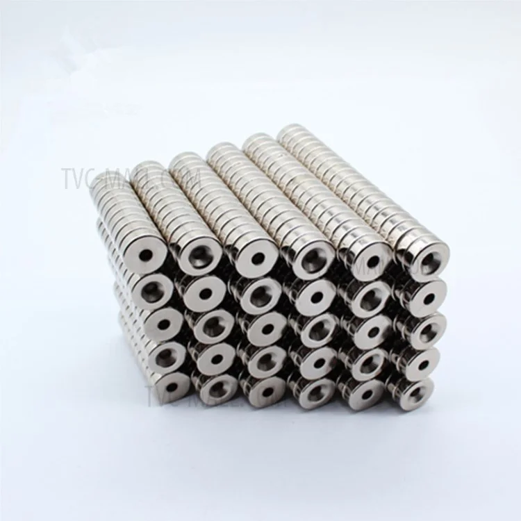 100Pcs/Set 12 x 5mm Powerful Round Shape Hole NdFeB Magnet