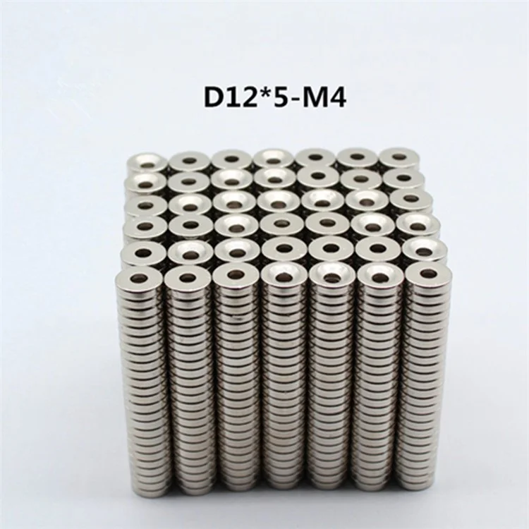 32 piezas/juego de imanes de neodimio (NdFeB) de forma circular con orificio, de 12 x 5 mm, para equipos industriales y proyectos de bricolaje
