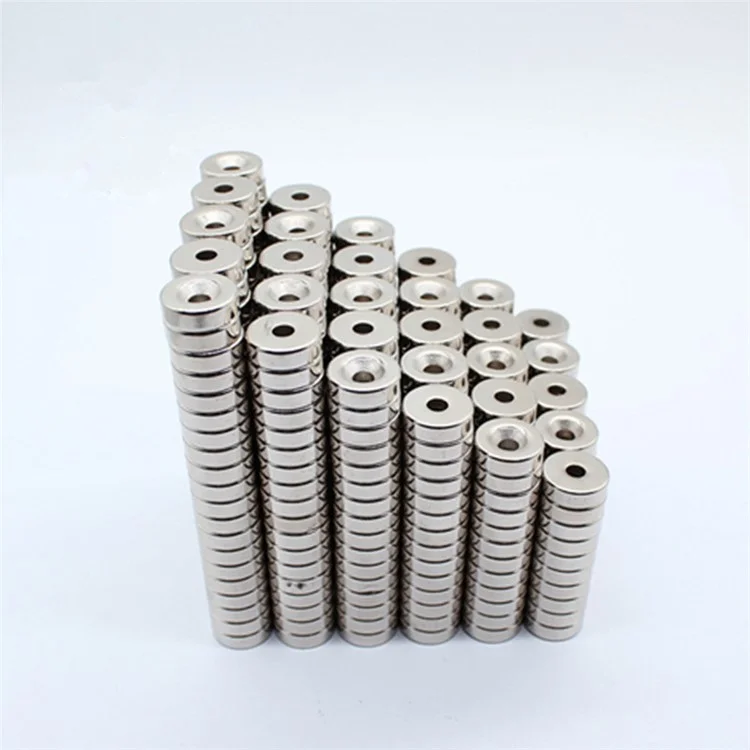 32 piezas/juego de imanes de neodimio (NdFeB) de forma circular con orificio, de 12 x 5 mm, para equipos industriales y proyectos de bricolaje