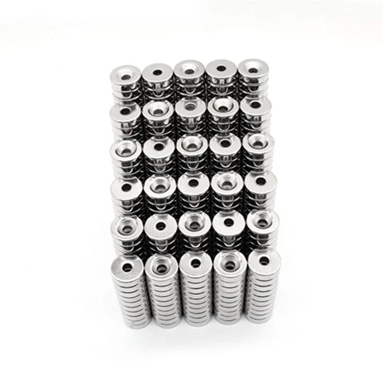50Pcs/Set 12 x 4mm Industrial Equipment and DIY Projects Strong Suction Round Shape Hole NdFeB Magnet