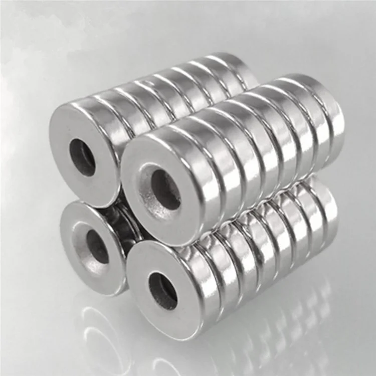 50pcs / Set 12 X 4 Mm Équipement Industriel Et Bricolage Projets Strong Suction Rond Shape Hole Aimant NDFEB