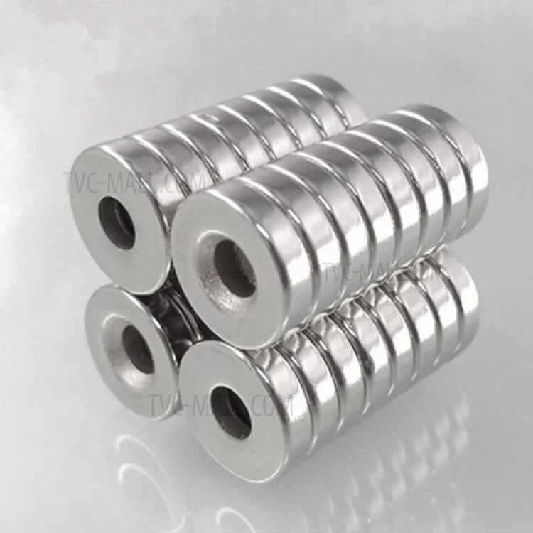 100Pcs/Set 12 x 4mm Industrial Equipment and DIY Projects Powerful Suction Round Shape Hole NdFeB Magnet