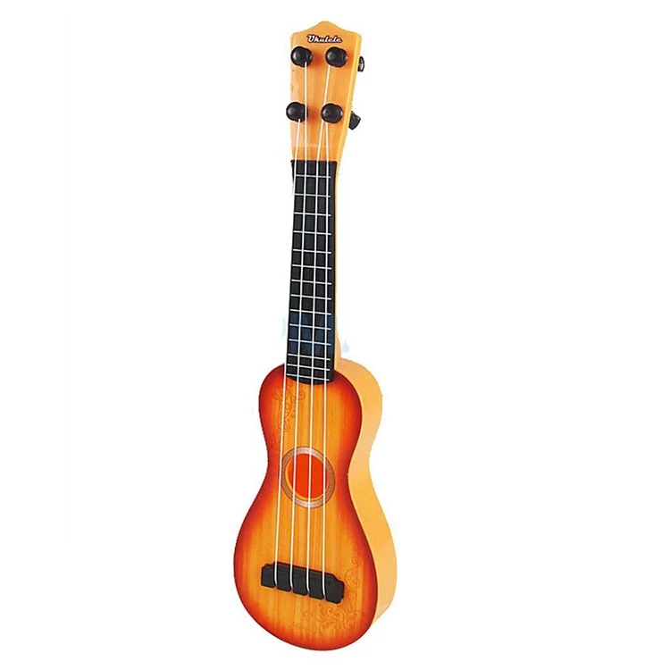 Musical Instrument Toy 4 Strings Small Guitar Ukulele for Beginners Kids - Orange