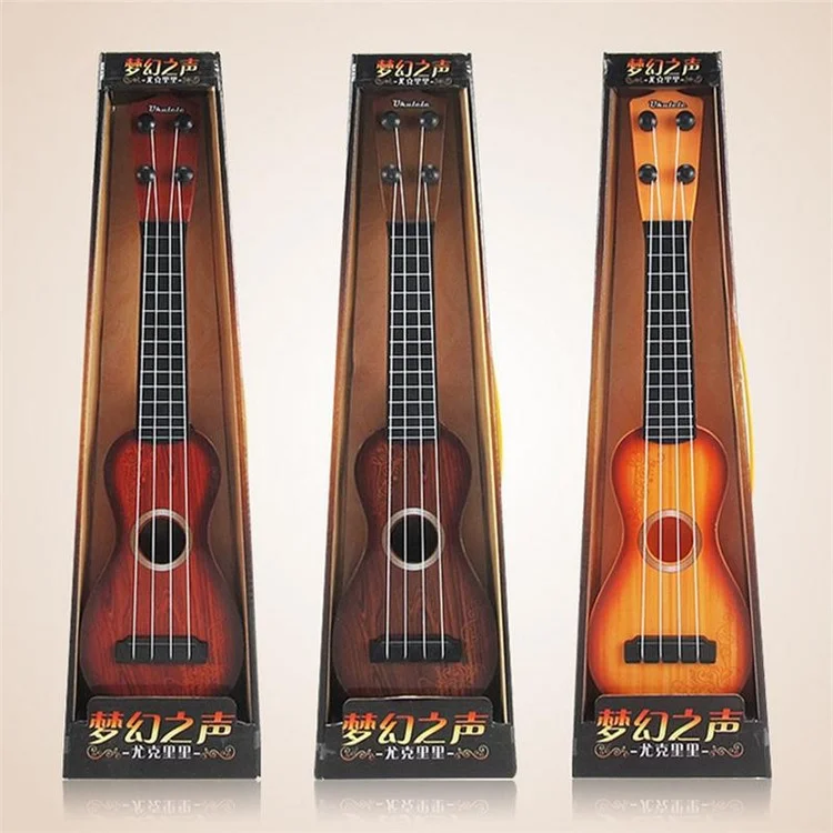 Musical Instrument Toy 4 Strings Small Guitar Ukulele for Beginners Kids - Orange