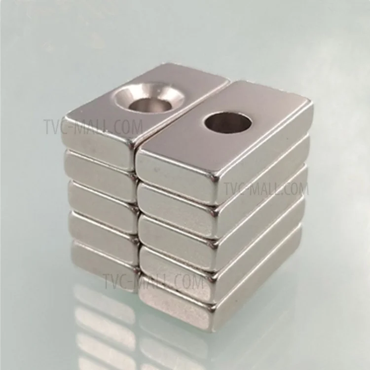 1 pieza 30*20*5mm imán rectangular súper fuerte de NdFeB con agujero