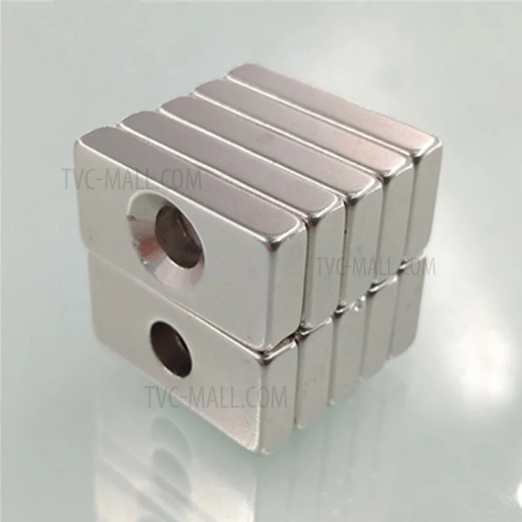 1 pieza 30*20*5mm imán rectangular súper fuerte de NdFeB con agujero