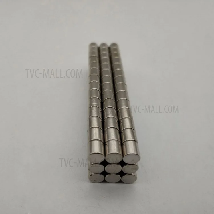 100 Unidades Imanes Magnéticos Redondos de Neodimio NdFeB Súper Fuertes de 5x5mm 