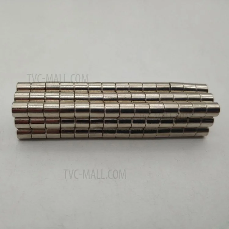100 Unidades Imanes Magnéticos Redondos de Neodimio NdFeB Súper Fuertes de 5x5mm 
